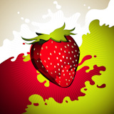 Designed+colorful+strawberry+background+with+splash