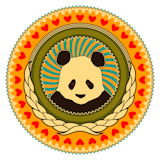 Illustrated+colorful+emblem+with+panda