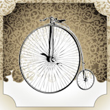 Illustrated+vintage+background+with+old+bicycle