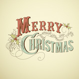 Vintage+Christmas+Card.+Merry+Christmas+lettering