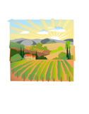 Summer+solar+rural+landscape+with+a+sunset%2C+vineyard+and+mountains
