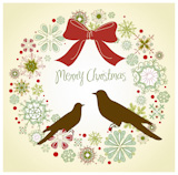Vintage+Christmas+wreath+and+two+birds