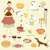 Domestic+diva+and+a+set+of+kitchen+equipment+and+food