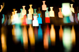 bokeh series - bottles. abstract colorful background