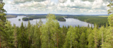panoramic view of Ruunaa lake, Ruunaa hiking area, Finland