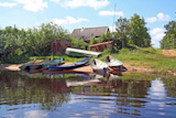 rural boats on coast river