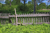 old,fence,in,green,herb