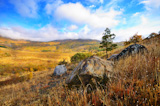 Autumn landscape in the mountain area of Crimea