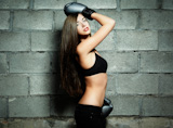 Portrait,of,young,woman,boxing.,Fashion,photo
