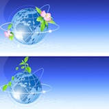 backgrounds with blue blooming globe