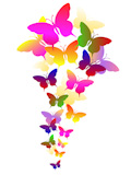 colored abstract background with butterflies