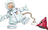 Astronaut on a white background, vector illustration