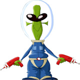 Extraterrestrial on a white background, vector illustration