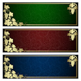 Set from  backgrounds with  frame from gold vine