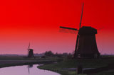 Rural+Windmills+At+Sunset