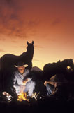 Cowboys+and+Horses+at+Campfire