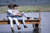 Western+Couple+Fishing+Off+a+Dock