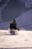 Cowboy+Riding+a+Horse+Through+Snow