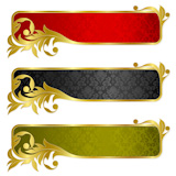 Set from  banners with gold frame