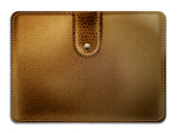 leather purse on a white background