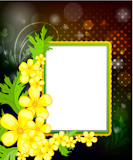 Photo frame on a floral background