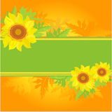 floral banner with sunflowers