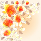 Vintage cute floral background with beautiful flowers