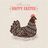 Cute Easter card with chicken