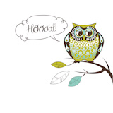 Cute Vector Owl. 'Hoooot' card