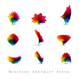 Business abstract icons set