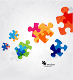 abstract puzzle shape colorful vector design