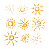 Sun symbol illustration hand drawn