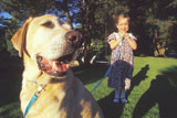 Little+Girl+With+Dog+on+Leash