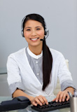 Customer ӥ representative with headset on