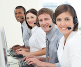Business people with headset on