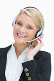 Woman working in call centre