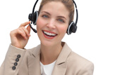 Cheerful call center agent