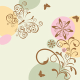 Abstract Floral and Butterfly