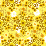 Abstract sunflower pattern