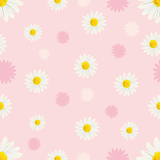 white daisies pattern pink