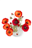The+image+of+a+bouquet+of+artificial+poppies+in+a+vase%2C+isolated%2C+on+a+white+background.