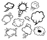 Speech+bubbles+and+clouds+set+in+cartoon+style