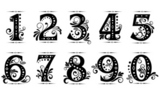 Vintage+digits+and+numbers+set+with+decorations