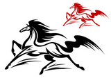 Fast+running+stallion+for+tattoo+or+equestrian+sports+design