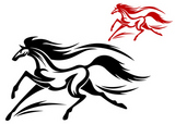 Fast+running+horse+in+vector+for+tattoo+or+mascot+design