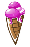 Fresh+vanilla+ice+cream+cone+in+cartoon+style