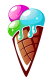 Appetizing+ice+cream+cone+isolated+on+white+background+for+fast+food+design