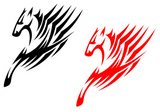 Tribal+stallions+isolated+on+white+background+for+tattoo+or+t-shirt+design