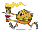 Running+hamburger+with+fresh+drink+and+fried+potato+for+fast+food+design