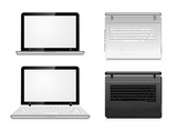 laptop+view+from+the+front+and+top.+Vector+illustration+on+white
